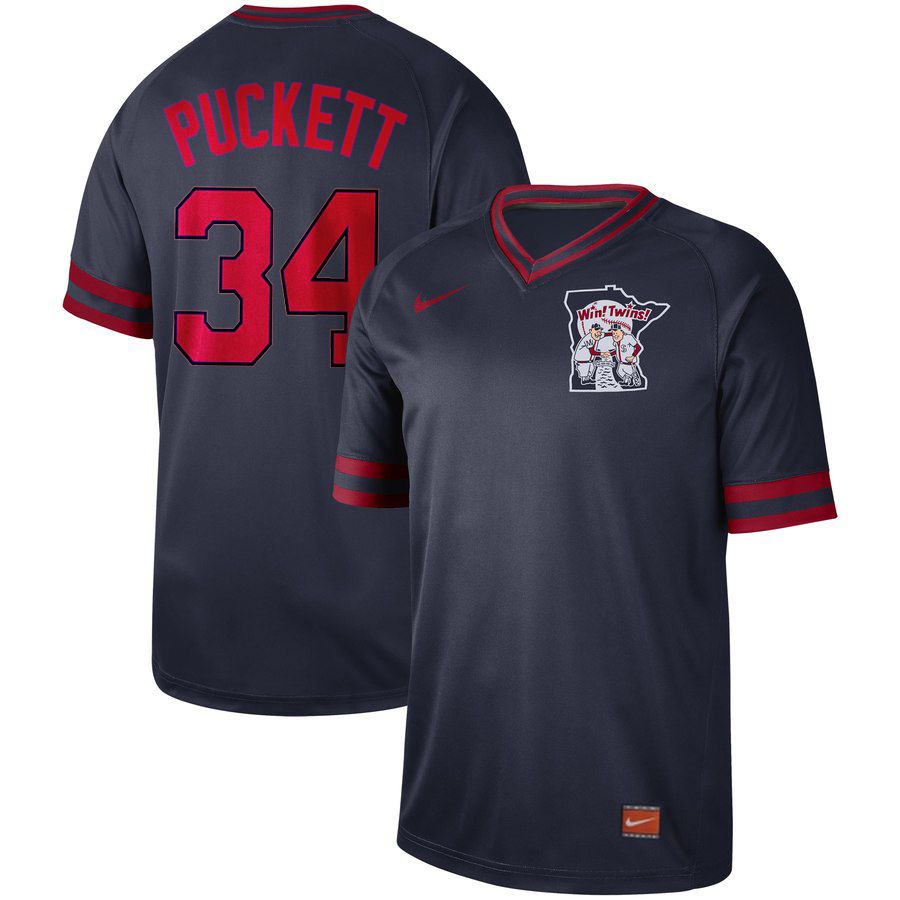 2019 Men MLB Minnesota Twins #34 Puckett blue Nike Cooperstown Collection Jerseys->milwaukee brewers->MLB Jersey